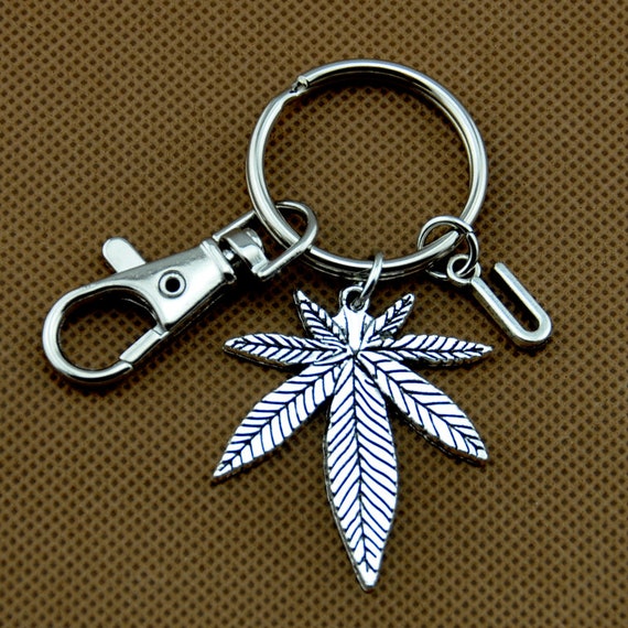 Cannabis Keychain Marijuana Keychain Large Marijuana Leaf Etsy