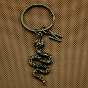 Snake keychain,Snake gift, Snake keyring, Initial Keychain, Animal keychain, Unique keyrings,  reptile gifts, gifts for her, bag charms
