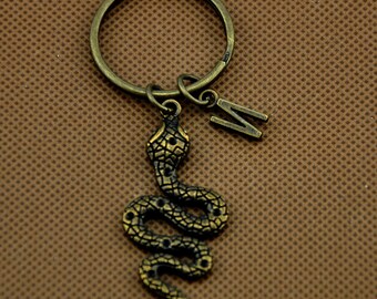 Portachiavi serpente, regalo serpente, portachiavi serpente, portachiavi iniziale, portachiavi animale, portachiavi unici, regali rettile, regali per lei, ciondoli per borse