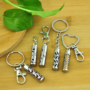 Aromatherapy Locket Necklace/keychain,cylinder Shape Stainless Steel ...