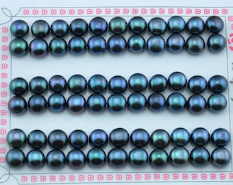 8.0-8.5mm Pearls Button Pearl Beads Half Drilled Pearls Real Freshwater Pearl Cabochon Wholesale AAA High Quality Pearls Gemstone Beads