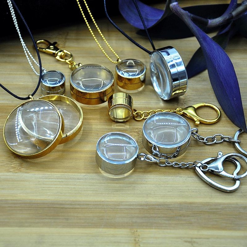 Curved Glass Living Memory Locket Floating Locket Necklace、keychain ...