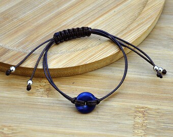 Unique Natural Crystal Gemstone Donut Necklace/Bracelets Choker Double Layered Adjustable Cord Crystal Gemstone Donut Boho Hippie Bracelets
