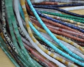 6mm Natural Stone Barrel Beads，Smooth Cylinder Tube Natural Gemstone Beads，Natural crystal agate stone column gemstone beads,cylinder beads