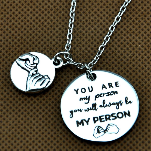 You Are My Person necklace, Pinkie swear necklace,Best Friend necklace-Pinky Promise necklace-Greys Anatomy -You're My person-1947