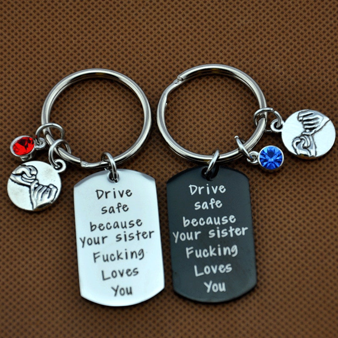 Swear Key Rings Pinkie Swear Key Ring,gift for Driver Personalized Keychain, Be Safe ...