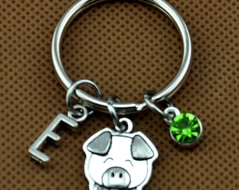 Pig Keychain - Pig Bag Charm - Pig Party Favor - Cute Piglet - Pig