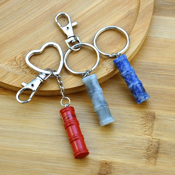 Natural Stone Bamboo Good Luck Keychain,natural Stone Bamboo