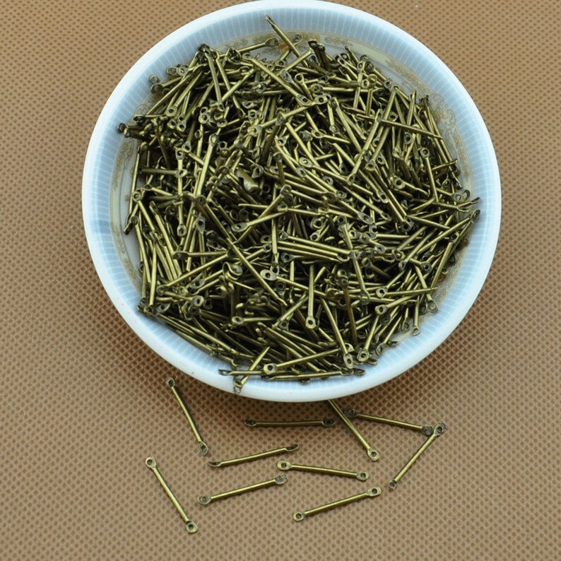 100pcs 20mm Gold/silver/bronze Metal Straight Bar DIY Jewelry Etsy