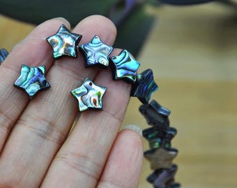 12 mm natürliche Abalone Paua Muschel Stern Perlen, Abalone Ohrring Perlen, Abalone Muschel fünf zackige Stern Perlen Wholesale.DIY Abalone Star Schmuck