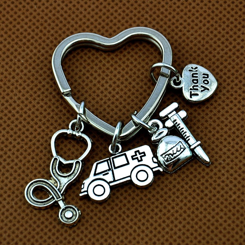 Nurse Keychain Nurse Gift Stethoscope Keychainambulance Etsy