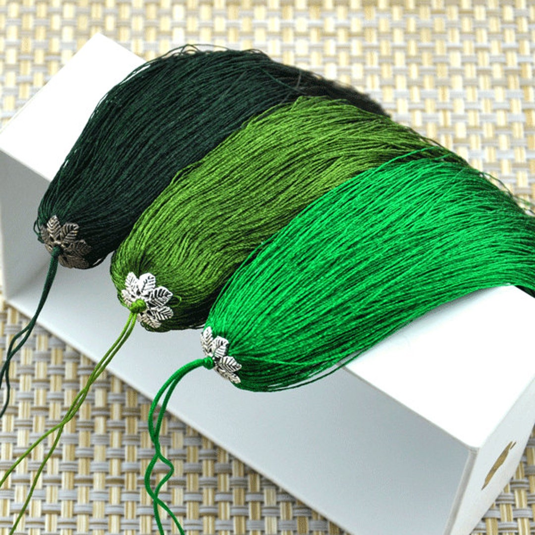Handmade Tassels solid Color Jewelry Tassel, Long Tassels, Tassel Pendants, Emerald/dark Green