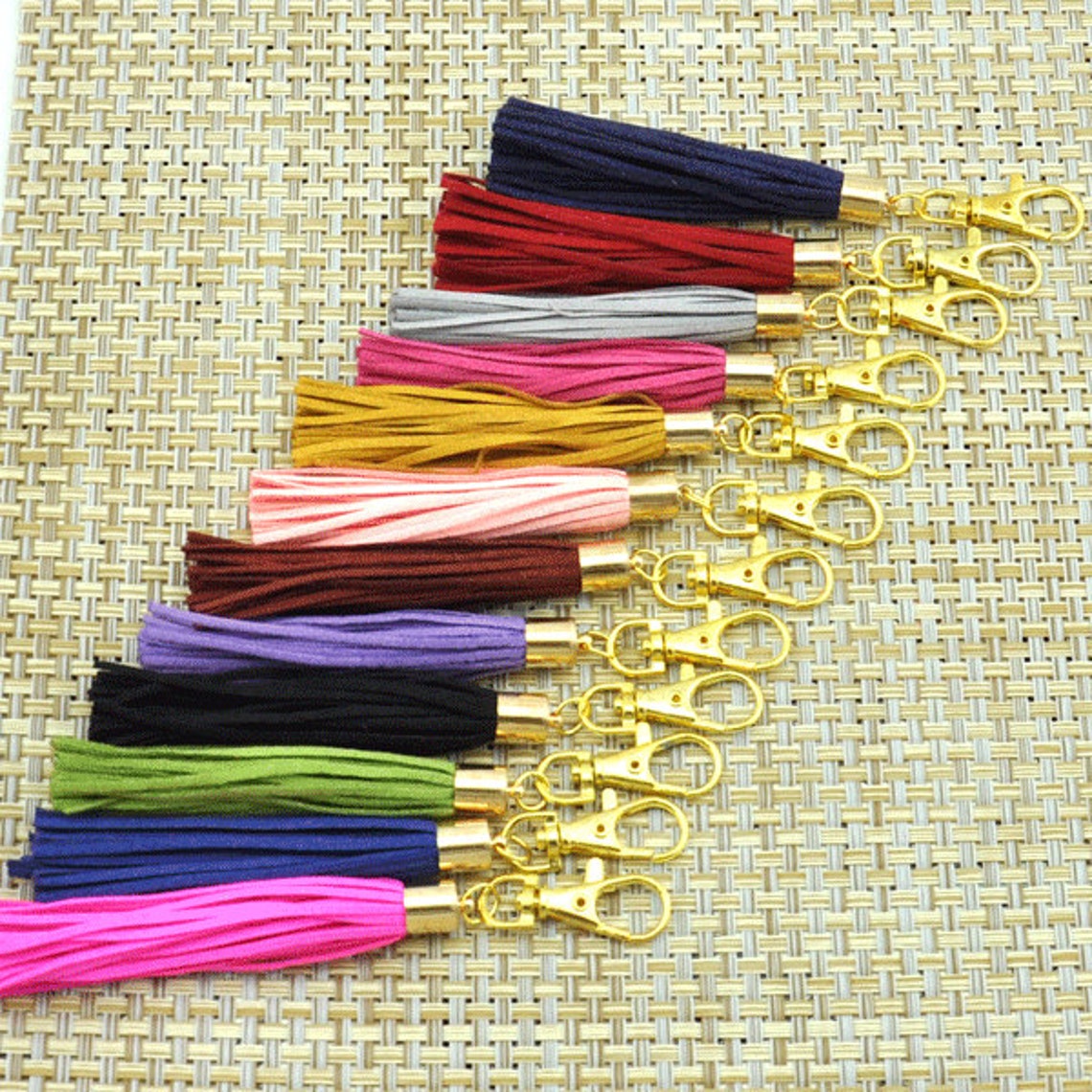 Suede Tasselleather Tassel Key Chain Tassel Key Chain Gold Etsy