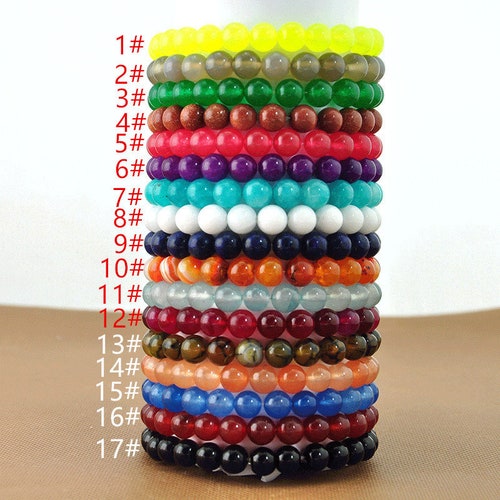 8mm Handmade Natural Genuine Gemstones Stretchy Bracelet 7.5 - Etsy