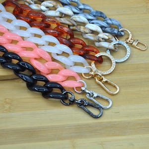 Hochwertige Acryl Geldbörse Kette, dicke lange Kette ， Metall Schulter Handtasche Gurt, Ersatz Griff Kette, Acryl Kette Taschenkette