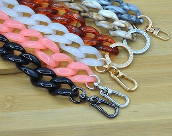 Acrylic High Quality Purse Chain, Thick Resin Long Chain，Metal Shoulder Handbag Strap, Replacement Handle Chain,Acrylic chain Bag chain