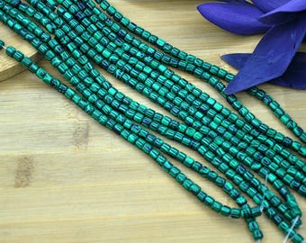 Perline a barilotto verde malachite da 6 mm, perline di pietre preziose a forma di cilindro liscio, perline di pietre preziose a colonna verde malachite, perline cilindriche