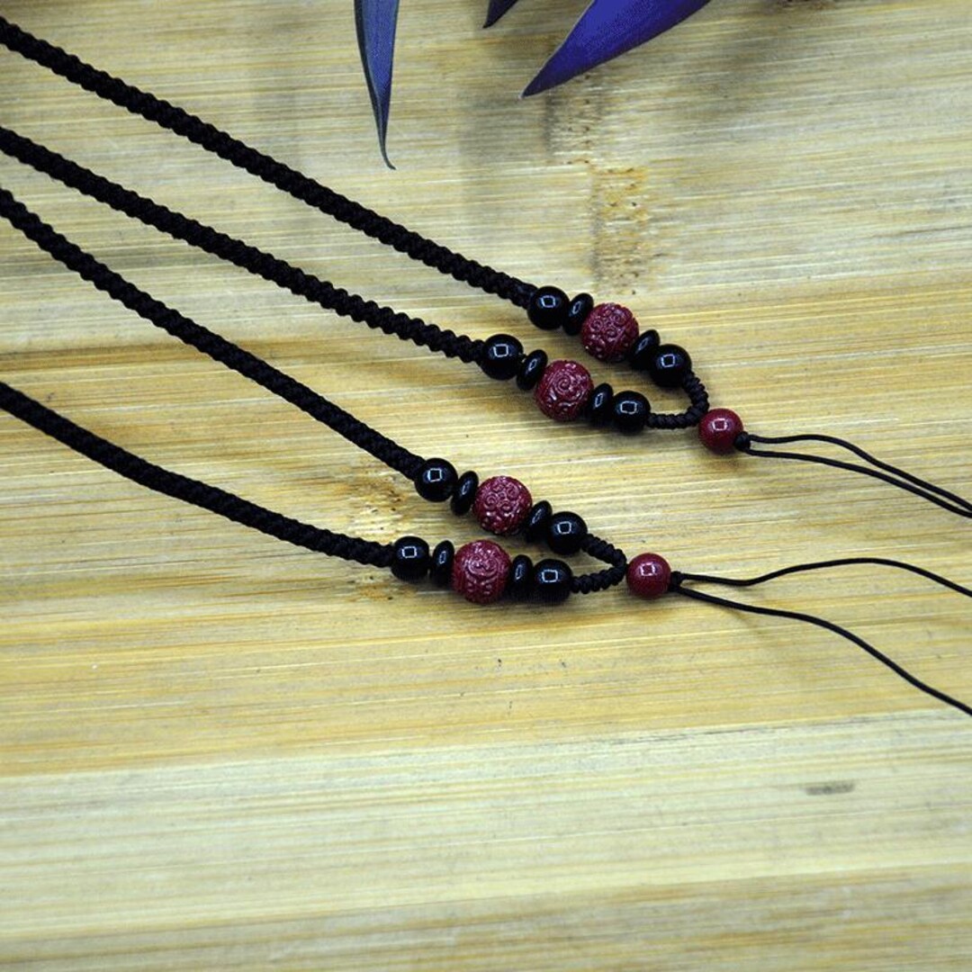 1pcs DIY Hand-cinnabar Woven Simple Pendant Lanyard Necklace Rope