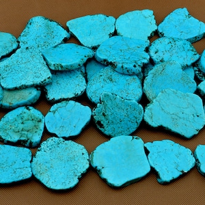 Turquoise Magnesite Slab Stone Beads, Plate turquoise bead,Gemstone Beads 40mm-55mm. -J00130