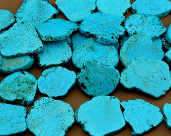 Turquoise Magnesite Slab Stone Beads, Plate turquoise bead,Gemstone Beads 40mm-55mm. -J00130
