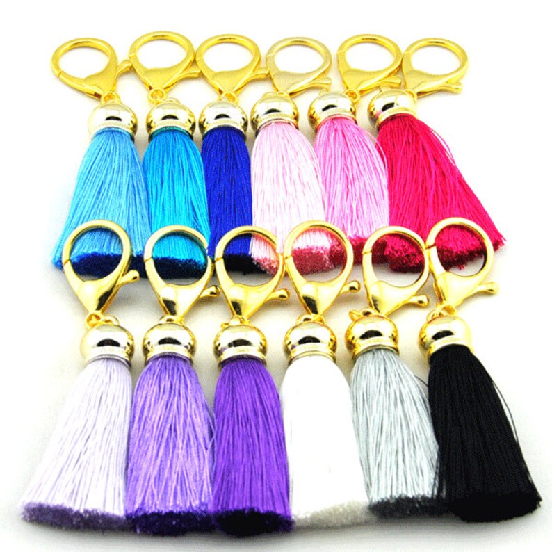 Silk Tassel Keychain Purse Charm Silk Tassel Keyring Gift Idea Etsy