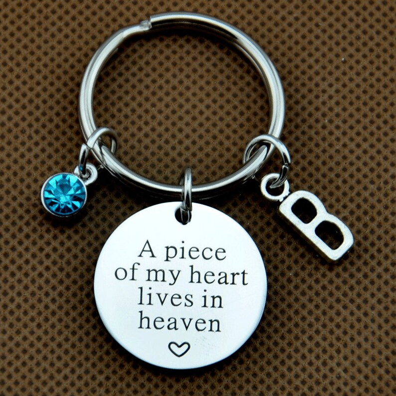 Memorial Key Chain Charm A Piece of My Heart Sympathy Gift Etsy