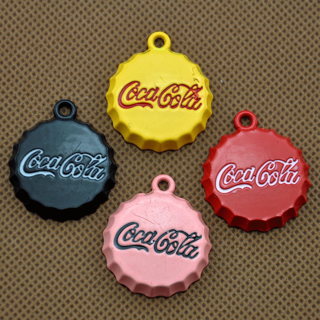10pcs Bottle Cap Charms,textured Drink Bottle Charms Cap Charms Coke