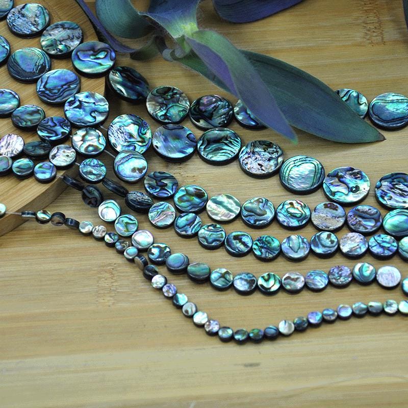 AAA Genuine Abalone Shell 8-20mm Coin Beads,natural Abalone Shell Flat ...