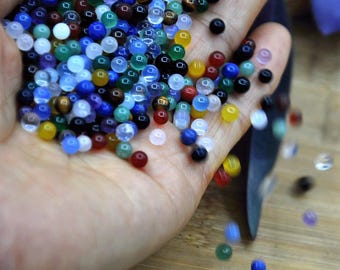 Bolas naturales sin agujeros, piedras preciosas sin perforar, mini bolas de cristal curativo de 4 mm, 6 mm, 8 mm, 10 mm y 12 mm, varios colores, venta al por mayor.