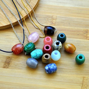 16x18mm Crystal Large Hole barrel beads Necklace，Stone necklace,Handmade Smooth Barrel Beads Necklace Jewelry Making，Barrel Beads Gemstone