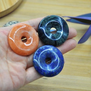 Wholesale Donut Beads，40mm Big Size Gemstone Donut Pendant，Donut Circle Pendant，Natural Gemstone Beads Pendant For Jewelry，home decor gift