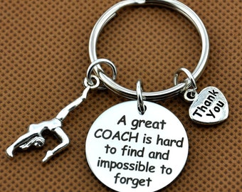 DESIGN Coach Keychain, Gymnast Coach, Coach Gift, A Great Coach is Hard to Find, Gymnastics Gymnast Keychain, Coach Appreciation, Coach Gift