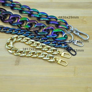 Acrylic High Quality Purse Chain, Thick Resin Long Chain，Metal Shoulder Handbag Strap, Replacement Handle Chain,Crossbody Bag Chain Strap