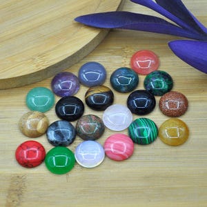 18mm gemstone crystal round flatback cab cabochon，Round Flatback Cabochon, Polished Gemstone Cabochons for Jewelry，Gemstone flatback cab