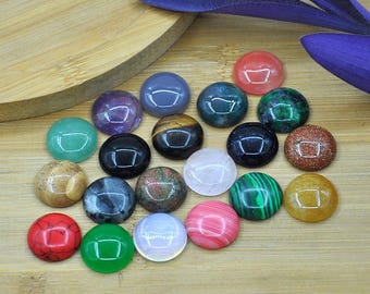 18mm gemstone crystal round flatback cab cabochon，Round Flatback Cabochon, Polished Gemstone Cabochons for Jewelry，Gemstone flatback cab