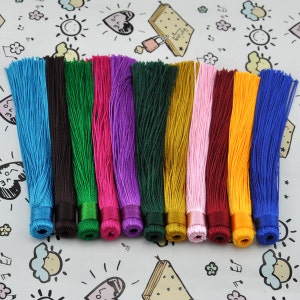 10pcs Mixed color Large and Thick Silk Tassel,Handmade silk tassels satin bohemian,Tassel Supplies, Jewelry Supplies ---11x120mm---J00220