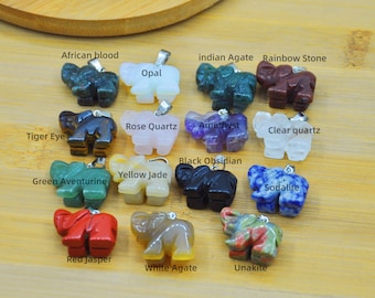 Natural stone elephant pendant,spiritual elephant Keychain phone charm,Elephant Gift,Bag Accessory,birthday gift idea,safe travels Keychain