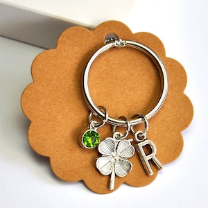 Four Leaf Clover Keychain,Good Luck Charm,Lucky Charm,Good Luck,Shamrock Keychain,Lucky Gifts, Bag Charm,Good Luck for Driving Test
