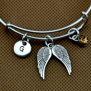 Memorial Charm Armband, Engel Flügel Armband, Charm Armband, erste Armband, Engel Flügel Charme Schmuck, Memorial Geschenk, Memorial Armband
