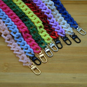 Metall Schulter Handtasche Gurt, Acryl hochwertige Geldbörse Kette, lange Kette Herz Harz, Ersatz Griff Kette, Crossbody Tasche Kettengurt