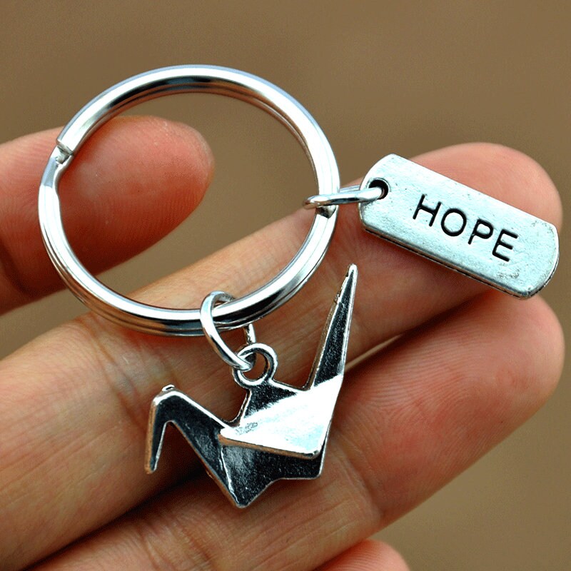 Origami Crane Keychaingift for Mom HOPE Keychain paper Etsy