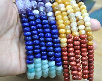 5 * 8 mm Mix Naturstein Rondelle Perlen, Rondell Perlen, Spacer Perlen, süße Perlen, glatte Perlen, Rondelle Perlen, lose Perlen, DIY Schmuck