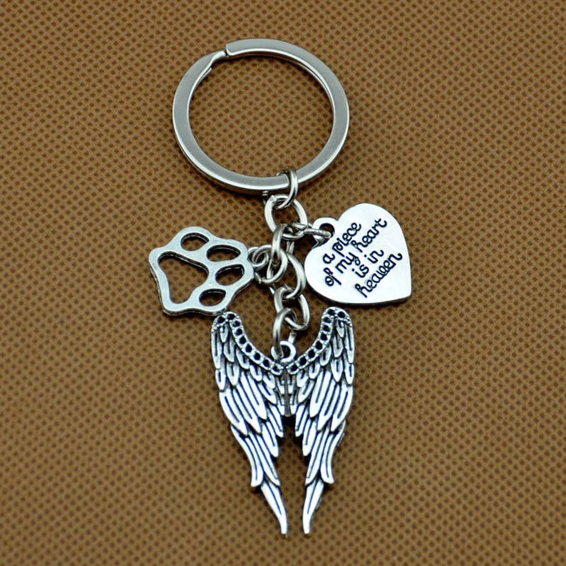 Paw Keychain / Cat Keychain / Dog Memorial Keychain/angel Wing Etsy