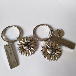 Swear Key Rings Sunflower Keychainpinkie Swear Key Ringdrive Safe Key - Etsy