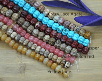 Wholesale 8x12mm/10x14mm Stone Pumpkin Beads,Halloween Pumpkin Shaped Beads, Hand Curved Pumpkin Beads for DIY Jewelry Making