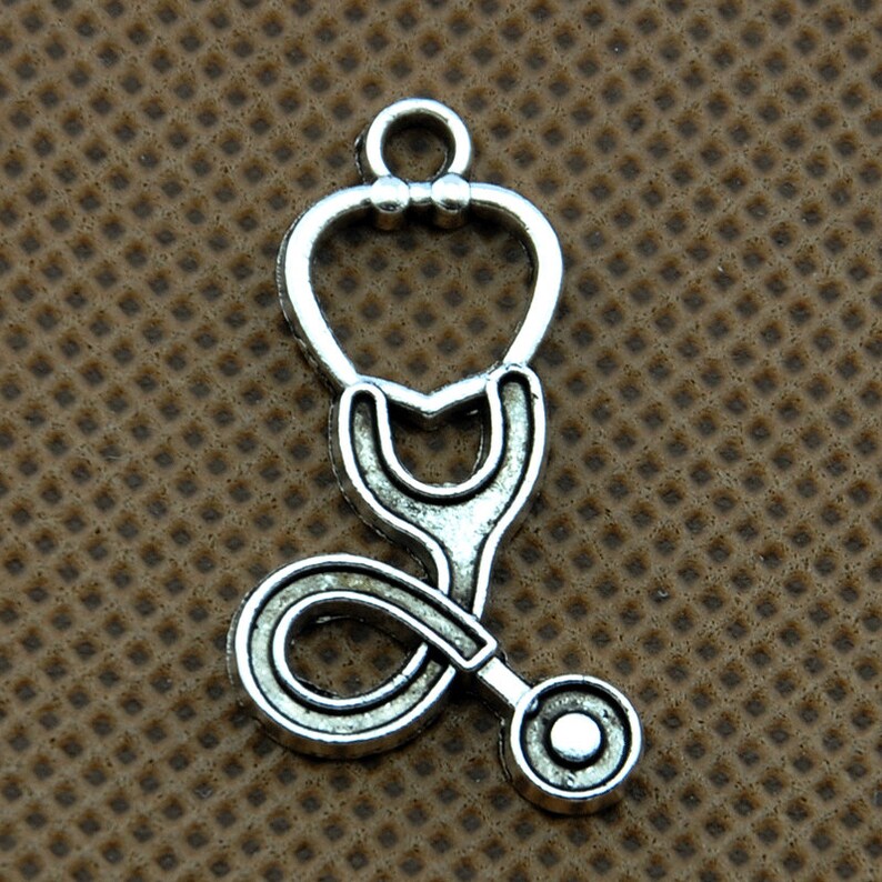 10PCS Nurse Stethoscope Charms Antique Silver Nurse Cap Charm Etsy