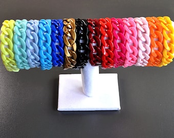 Boho Kettenglied Armband, Acryl Glieder Armband, niedlicher Resin Armreif, kleines hübsches Geschenk für Mädchen Frauen, Acryl Armreif Schmuck