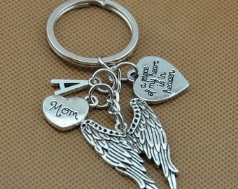 Heart Projects "I Have An Angel In Heaven I Call Her Mom" Keychain - Stainless Steel Memorial Gift With Angel Wings