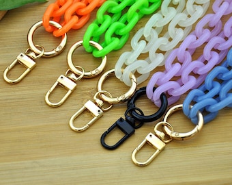 Personalized Keychain Bracelet，Chunky Chain Link Wristlet Keychain，Bag Purse Wallet Gifts，Custom Chain Link Key Ring，Wristlet Keychain