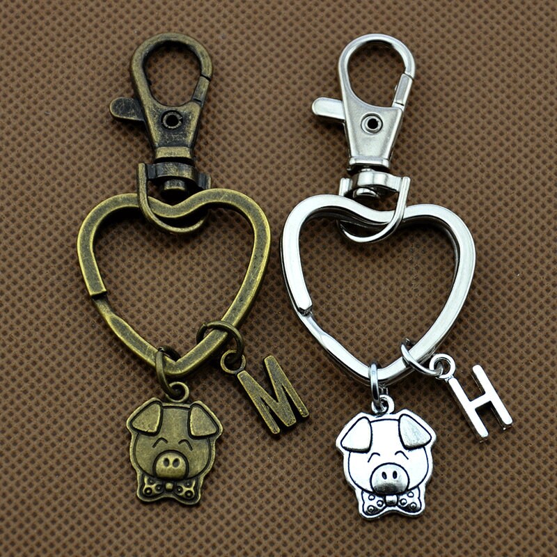 Pig Key Ring Personalized Farm Animal Keychain Farm Animal Etsy